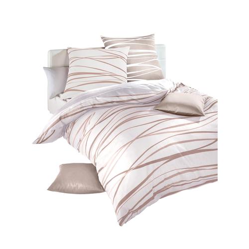 Bettwäsche KAEPPEL WITT-PBK-Bettwäsche-temporär Gr. B/L: 200 cm x 200 cm, 1 tlg., Mako-Satin, B/L: 80 cm x 80 cm 80 cm x 80 cm, beige (berber, ecru) Bettwäsche Biber-Bettwäsche Mako-Satin-Bettwäsche