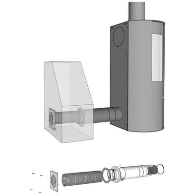 Ofenrohr ADURO "Frischluftsystem", silber (baumarkt), L:44cm, Stahl, Aluminium, Kunststoff, Rohre Image