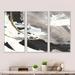 Design Art Glam Painted Arcs II - Modern & Contemporary Framed Canvas Wall Art Set Of 3 Canvas, in Black/Gray/White | 20 H x 36 W x 1 D in | Wayfair