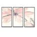 Design Art Pink Shabby Floral II - Shabby Elegance Framed Canvas Wall Art Set Of 3 Canvas, Wood in Pink/White | 28 H x 36 W x 1 D in | Wayfair