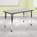 Flash Furniture Goddard 28"W x 47.5"L Rectangular Wave Collaborative Grey Adjustable Height Activity Table Laminate/Metal | 30 H in | Wayfair