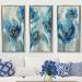 Picture Perfect International Blue Fairy Tale Floral III by Silvia Vassileva - 3 Piece Floater Frame Painting on Canvas in Blue/Gray/White | Wayfair
