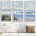 Picture Perfect International Beach Combers - 3 Piece Floater Frame Painting on Canvas in Blue/Gray | 33.5 H x 52.5 W x 2 D in | Wayfair