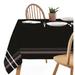 iH casadécor Solid Color Cotton Blend Tablecloth Cotton Blend in Black | 72 W x 52 D in | Wayfair KM-304BK