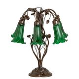 Meyda Lighting 18" Amber Desk Lamp Glass/Metal in Green | 19 H x 18 W x 18 D in | Wayfair 255806