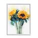 Stupell Industries Sunflower Assortment w/ Watercolor Accent Canvas Wall Art By Ziwei Li Canvas in Gray/Green/Yellow | 14 H x 11 W in | Wayfair