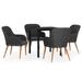 Corrigan Studio® Patio Dining Set Outdoor Dining Set Table & Chair Set for Garden Glass/Wicker/Rattan in Black | Wayfair