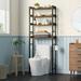 17 Stories Over The Toilet Storage Rack w/ Basket, 4-Tier Bathroom Space Saver w/ Adjustable Shelves | 66 H x 23.6 W x 9.4 D in | Wayfair