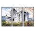 Red Barrel Studio® Gothic Church In The Green - Mid-Century Modern Framed Canvas Wall Art Set Of 3 Canvas, in White | 20 H x 36 W x 1 D in | Wayfair