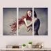 Everly Quinn From Red Hair To Leaves - Street Art Framed Canvas Wall Art Set Of 3 Canvas, Wood in White | 20 H x 36 W x 1 D in | Wayfair