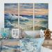 Rosecliff Heights Waves During Storm - 3 Piece Floater Frame Painting on Canvas Metal in Blue/Orange | 32 H x 48 W x 1 D in | Wayfair