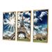 Latitude Run® Magnificent Paris Eiffel Towerview - 3 Piece Floater Frame Photograph on Canvas Metal in Blue/Brown/White | Wayfair