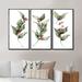 The Holiday Aisle® Christmas Set w/ Branches & Red Berrie - 3 Piece Graphic Art on Canvas Canvas, Wood in White | 20 H x 36 W x 1 D in | Wayfair