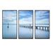 Rosecliff Heights Bright Sky & Blue Sea - 3 Piece Floater Frame Photograph on Canvas Canvas, Wood in White | 28 H x 36 W x 1 D in | Wayfair