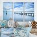 Rosecliff Heights Bright Sky & Blue Sea - 3 Piece Floater Frame Photograph on Canvas Canvas, Wood in White | 28 H x 36 W x 1 D in | Wayfair