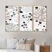 Bayou Breeze Abstracts Elements In Gray Tones, Tropical Leaves - 3 Piece Floater Frame Graphic Art on Canvas Metal in Black/Gray | Wayfair