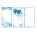 Wrought Studio™ Blue Wave Liquid Art On White I - Modern Framed Canvas Wall Art Set Of 3 Canvas, Wood in Blue/White | 32 H x 48 W x 1 D in | Wayfair