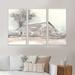 August Grove® Farmhouse Barn Grey III - Farmhouse Framed Canvas Wall Art Set Of 3 Canvas, Wood in White | 28 H x 36 W x 1 D in | Wayfair