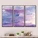 Wrought Studio™ Watercolor Purple Haze II - Modern & Contemporary Framed Canvas Wall Art Set Of 3 Canvas, in White | 20 H x 36 W x 1 D in | Wayfair