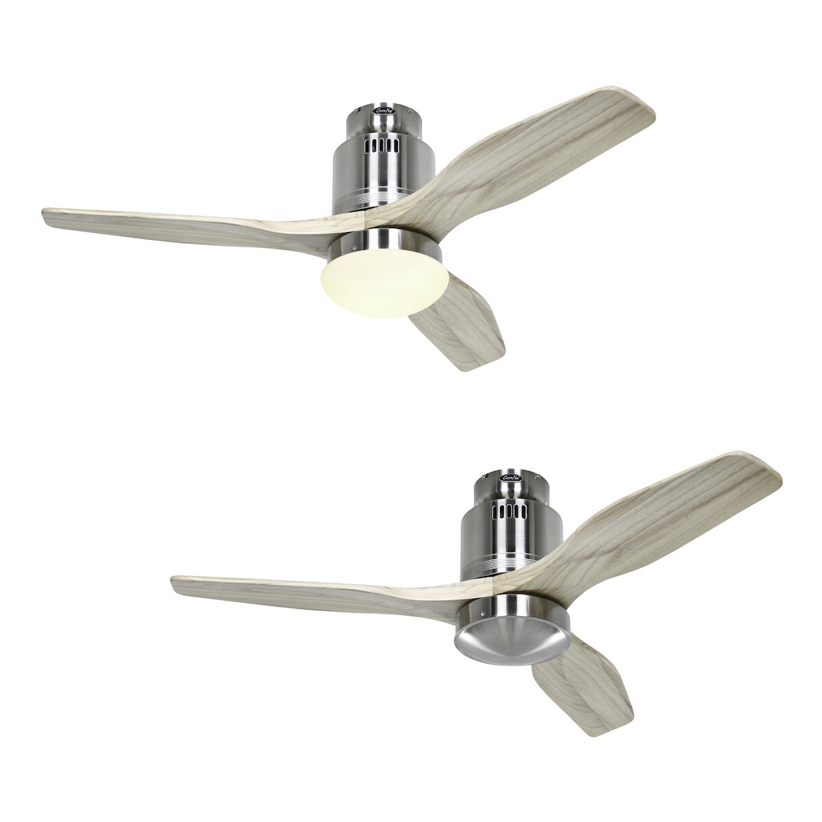 AERODYNAMIX ECO 112, Ventilator mit Licht Nickel und helles Holz, CasaFan Image