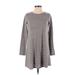 Forever 21 Casual Dress - Sweater Dress: Gray Marled Dresses - Women's Size Small