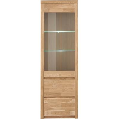 Vitrine HOME AFFAIRE "Silkeborg", braun (eiche teilmassiv), Holzwerkstoff eichefarben (Korpus) / Massivholz Eiche (Front), Holz teilmassiv, Schränke, Höhe 190 cm Image