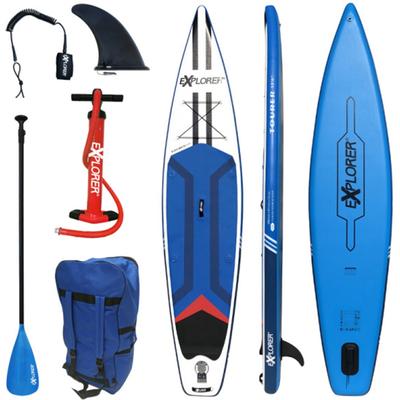 SUP-Board EXPLORER "Tourer" Gr. 350, bunt (blau, weiß, rot), Wassersportboards, 350x81x15cm 350cm, Kunststoff