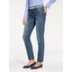 Bequeme Jeans HEINE, Damen, Gr. 18, Kurzgrößen, blau (bleached), 95% Baumwolle, 3% Polyester, 2% Elasthan, unifarben, lang, Jeans Skinny-Jeans
