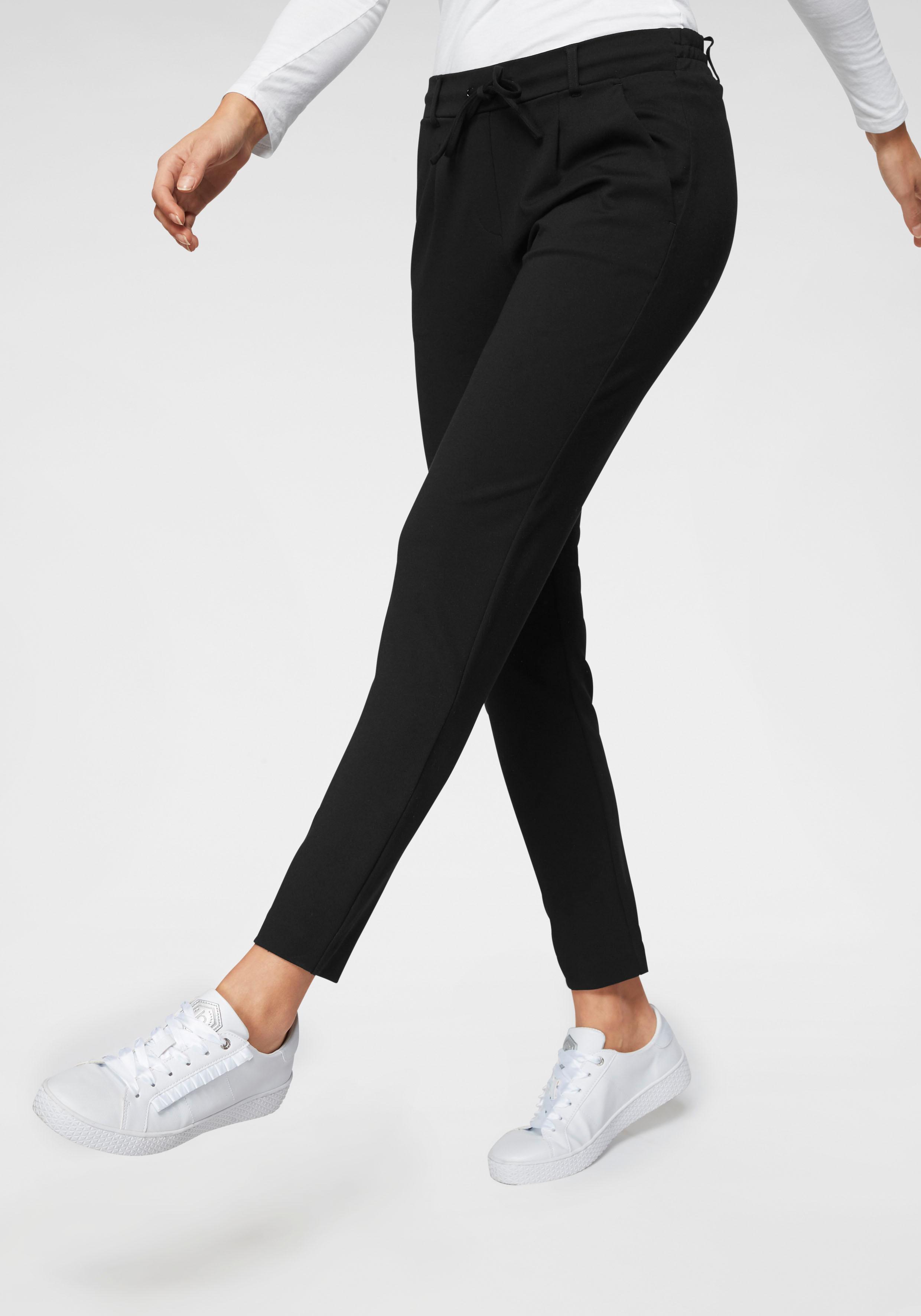 Jogger Pants TOM TAILOR, Damen, Gr. 34, Länge 32, schwarz (deep schwarz), Jersey, Obermaterial: 60% Viskose, 34% Polyamid, 6% Elasthan, unifarben, lässig geschnitten lang, Hosen, mit Bundfalten, Topseller
