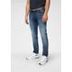 Slim-fit-Jeans JACK & JONES "GLENN ICON" Gr. 34, Länge 32, blau (mid, blue, used) Herren Jeans Slim Fit