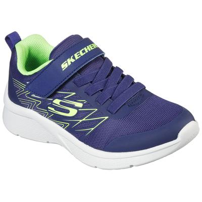 Sneaker SKECHERS "MICROSPEC", Kinder, Gr. 31, bunt (navy, limette), Textil, Synthetik, sportlich, Schuhe, mit Kontrastbesatz, Freizeitschuh, Halbschuh, Schnürschuh