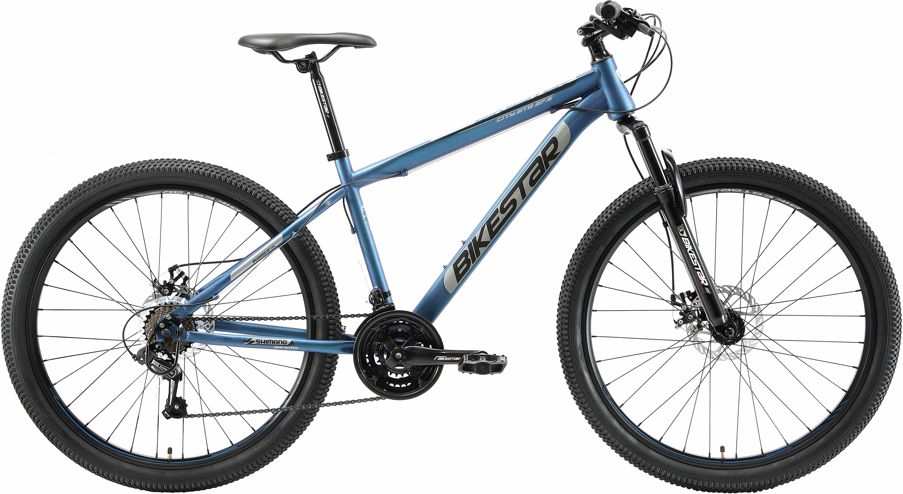 Mountainbike BIKESTAR Gr. 43, blau, Fahrräder, 43cm, 27,5 Zoll (69,85cm), für Damen und Herren, Kettenschaltung Image
