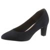 Pumps TAMARIS "DAENERYS", Damen, Gr. 40, blau (dunkelblau), Textil, Veloursleder, klassisch, Schuhe, Abendschuh, Festtagsschuh, Trichterabsatz, in veganer Verarbeitung