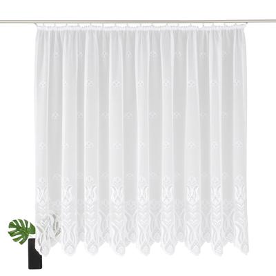 Gardine WECKBRODT "Aletta" Gr. 5, weiß, B:250cm H:145cm, Jacquard, Polyester, Gardinen, Jacquard, strukturiert, halbtransparent, Allover,Motiv, Bordüre, Store Image