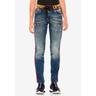 Slim-fit-Jeans CIPO & BAXX Gr. 28, Länge 34, blau Damen Jeans Röhrenjeans mit trendigen Seitenstreifen