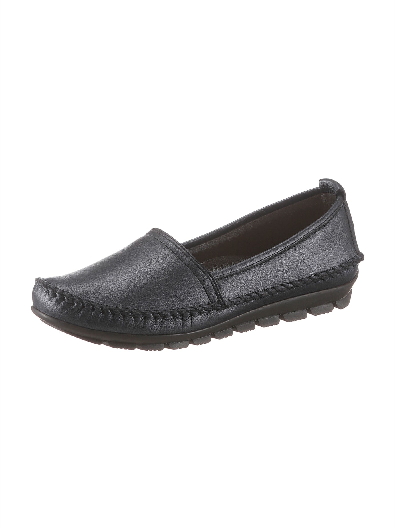 Slipper GEMINI, Damen, Gr. 39, grau (anthrazit, silberfarben), Glattleder, Schuhe Slipper