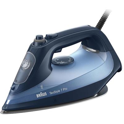 BRAUN Dampfbügeleisen "TexStyle 7 Pro SI 7160 BL - 3.000 W, 225 g Dampfstoß, 300 ml Tank", blau, B:15cm H:14cm T:30cm, Bügeleisen, 50 g Dampfmenge, EloxalPlus Bügelsohle, autom. Sicherheitsabschaltung