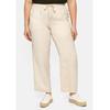 Schlupfhose SHEEGO "Große Größen", Damen, Gr. 50, Normalgrößen, beige (natur), Obermaterial: 55% Leinen, 45% Viskose, unifarben, casual, lang, Hosen, aus lockerem Leinen-Mix