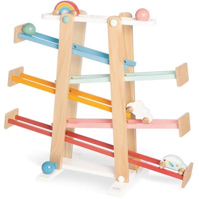 Kugelbahn PINOLINO "Regenbogen Kuno", bunt, Kugelbahnen, KinderB:68cm H:56cm T:25cm, Holz, B:68cm H:56cm T:25cm