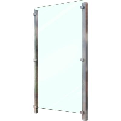 Zaun STAKET PRO, silber (silberfarben), Pfosten: 2 St., Edelstahl, Glas, Zaunelemente, Glaszaun, Gesamtlänge: 1,21 m, 2 