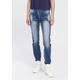 Slim-fit-Jeans ARIZONA "Heavy Washed - Shaping" Gr. 36, N-Gr, blau (darkblue) Damen Jeans Röhrenjeans