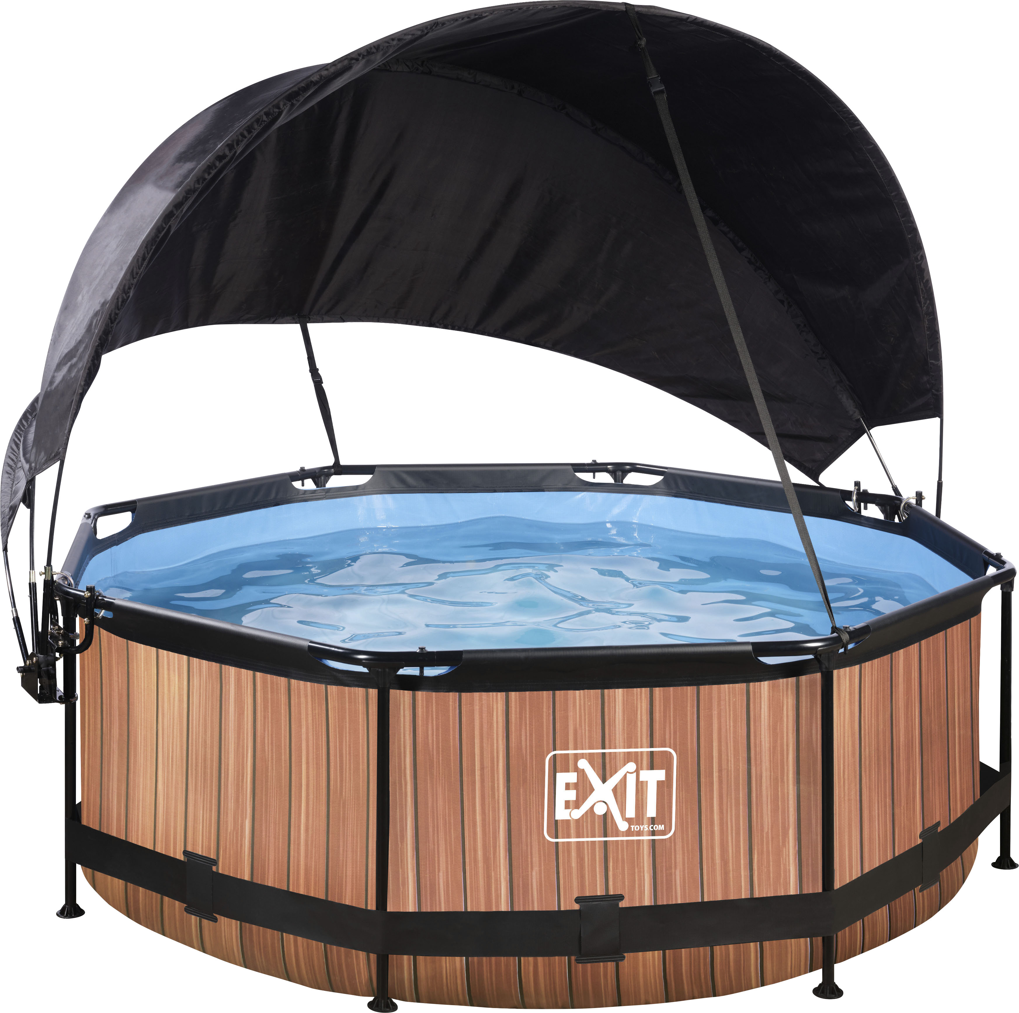 Framepool EXIT "inkl. Sonnensegel", braun, H:76cm Ø:244cm, Schwimmbecken, ØxH: 244x76 cm, mit Kartuschenfilterpumpe und Sonnensegel Image