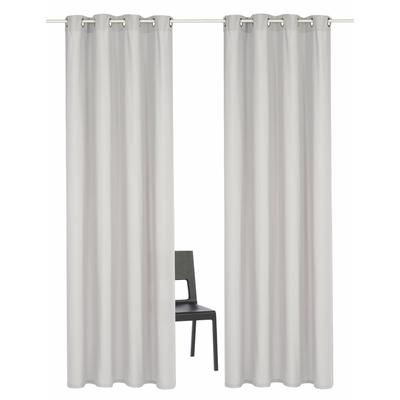 Vorhang HOME AFFAIRE "Parry" Gr. 2, silber (silberfarben), B:140cm H:175cm, Polyester, Recyceltes Material, Gardinen, 2-er Set, blickdicht, monochrom, basic Image