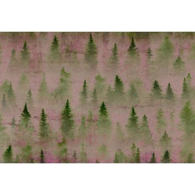 Fototapete ARCHITECTS PAPER "Atelier 47 Coniferous Artwork 1", bunt (grün, lila, rosa), B:4m L:2,7m, Vlies, Tapeten, Vlies, Wand, Schräge, Decke