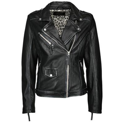 Bikerjacke JCC "51300", Damen, Gr. 44, schwarz, Obermaterial: 100% Leder Lamm; Futter: 100% Polyester, mit Knopf, Jacken Image