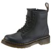 Schnürstiefel DR. MARTENS "8 Eye Boot ROMARIO", Kinder, Gr. 29, schwarz, Leder, unifarben, klassisch, Schuhe, Kinderschuh, Freizeitstiefel mit zusätzlichem Innenreißverschluss