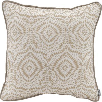 Dekokissen H.O.C.K. "Badu Batik Steel Outdoor", beige (natur, beige, gemustert), B:50cm H:10cm L:50cm, Polyacryl (dralon), Dekokissen_Sitzkissen_Kissenhüllen, mit Keder, Kissenhülle mit Füllung, 1 Stück Image