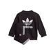 Trainingsanzug ADIDAS ORIGINALS "CREW SET" Gr. 98, schwarz-weiß (black, white) Kinder Sportanzüge Jogginganzüge