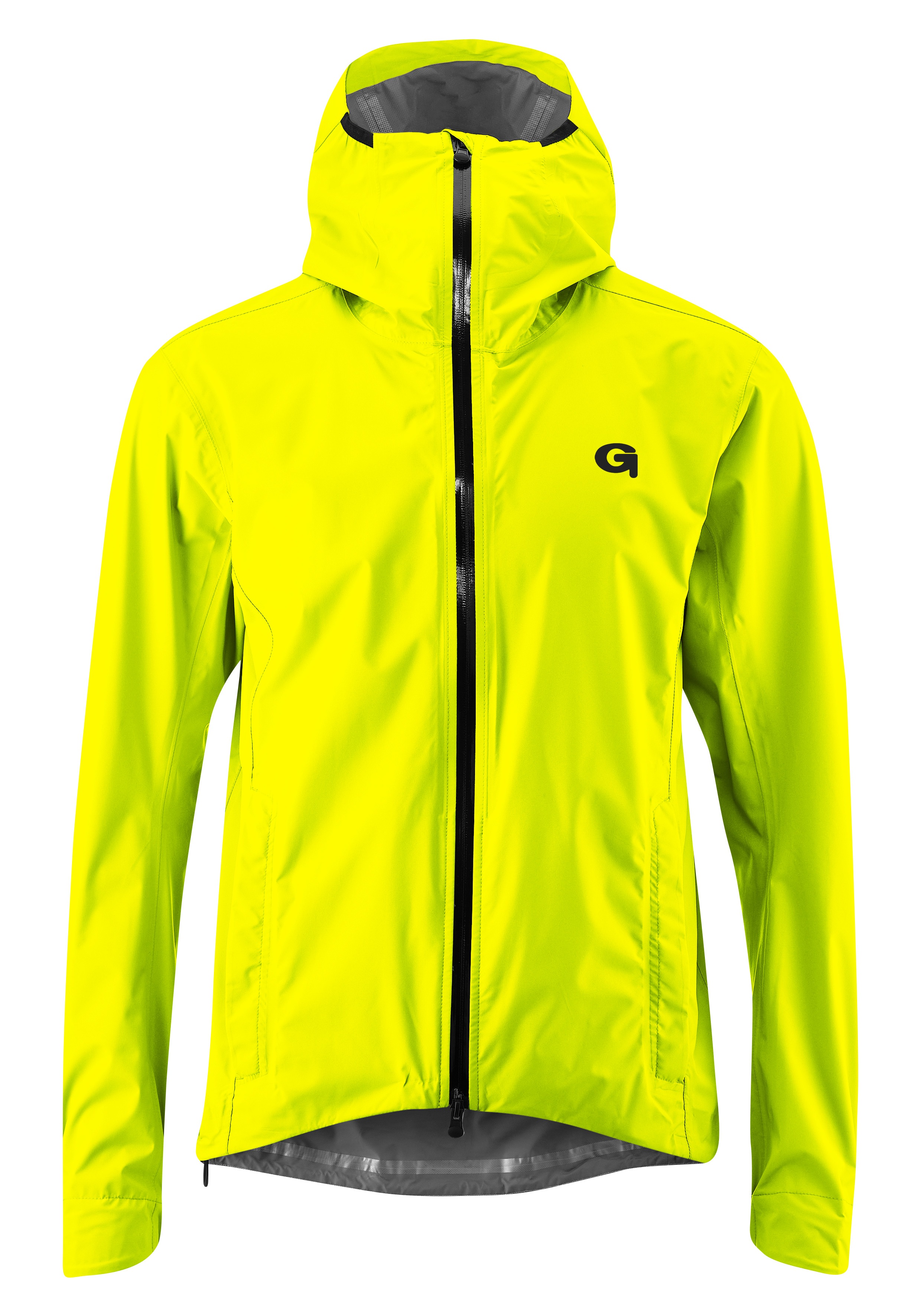 Fahrradjacke GONSO "Save Jacket Trail M", Herren, Gr. L, gelb (neongelb), 100% Polyester, Jacken, Herren Regenjacke wind- und wasserdicht, Radjacke mit Kapuze Image