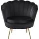 Loungesessel SALESFEVER "Clam" Sessel Gr. Samtvelours, B/H/T: 76 cm x 78 cm x 76 cm, schwarz Loungesessel